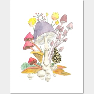 Bunch of mushrooms Posters and Art